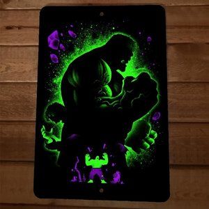 Incredible Neon Hulk 8x12‎ Metal Wall Sign Poster
